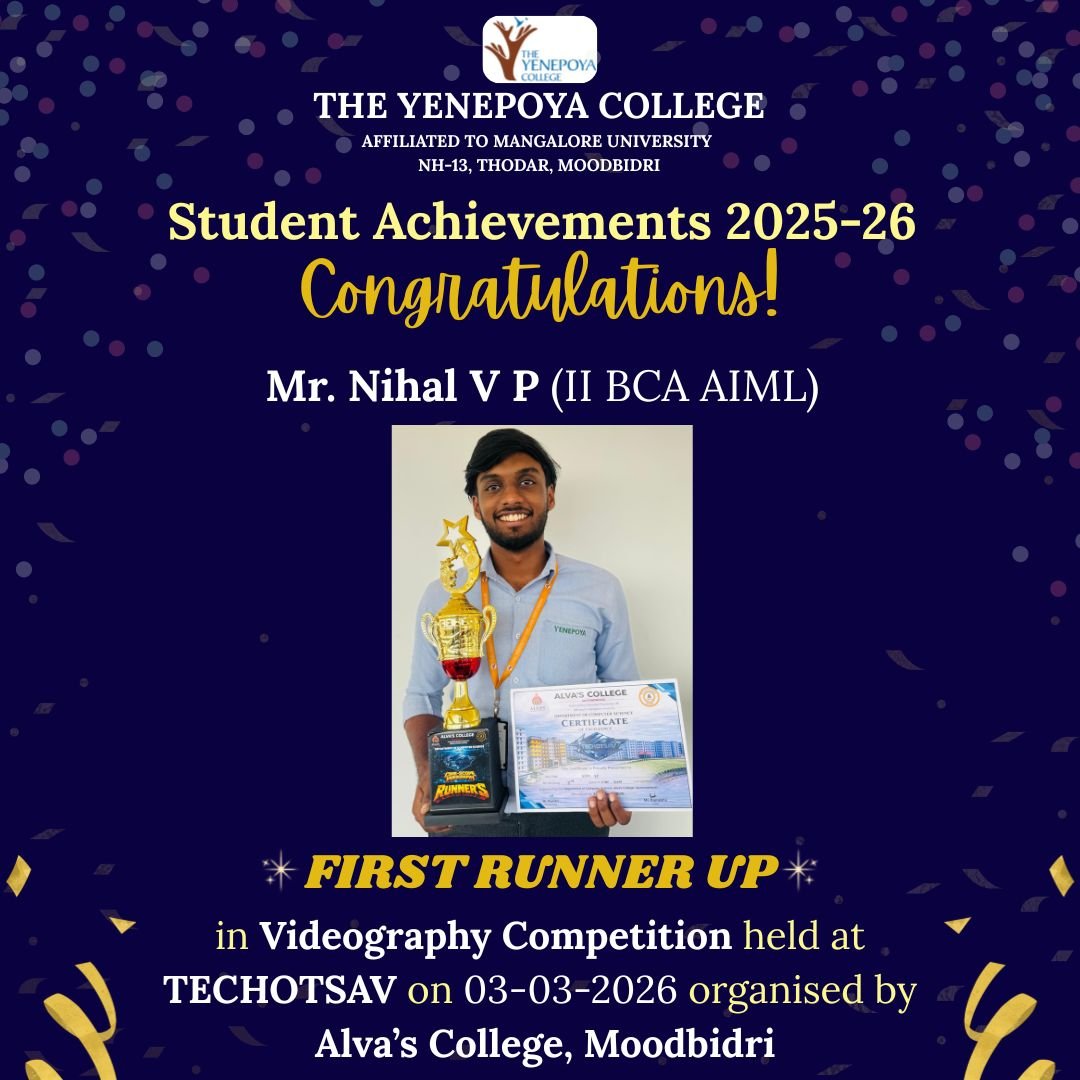 First Runner-Up in Videography Competition at TECHOTSAV 2026